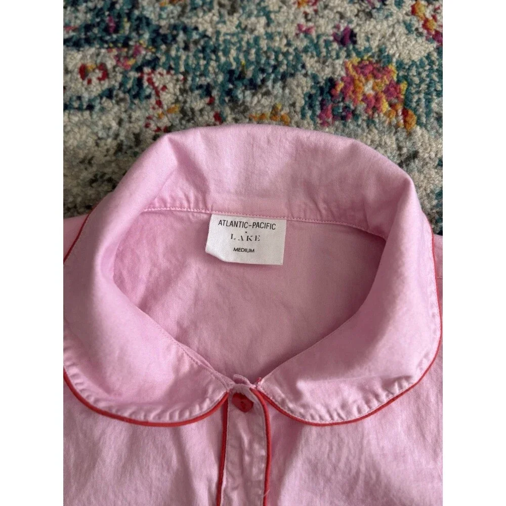 LAKE x Atlantic-Pacific Margot Pajama‎ Top with Heart Applique Size Medium